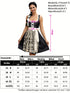 2-teiliges Midi-Dirndl mit Schürze für das Oktoberfest - Damen Dirndl-Kostüm